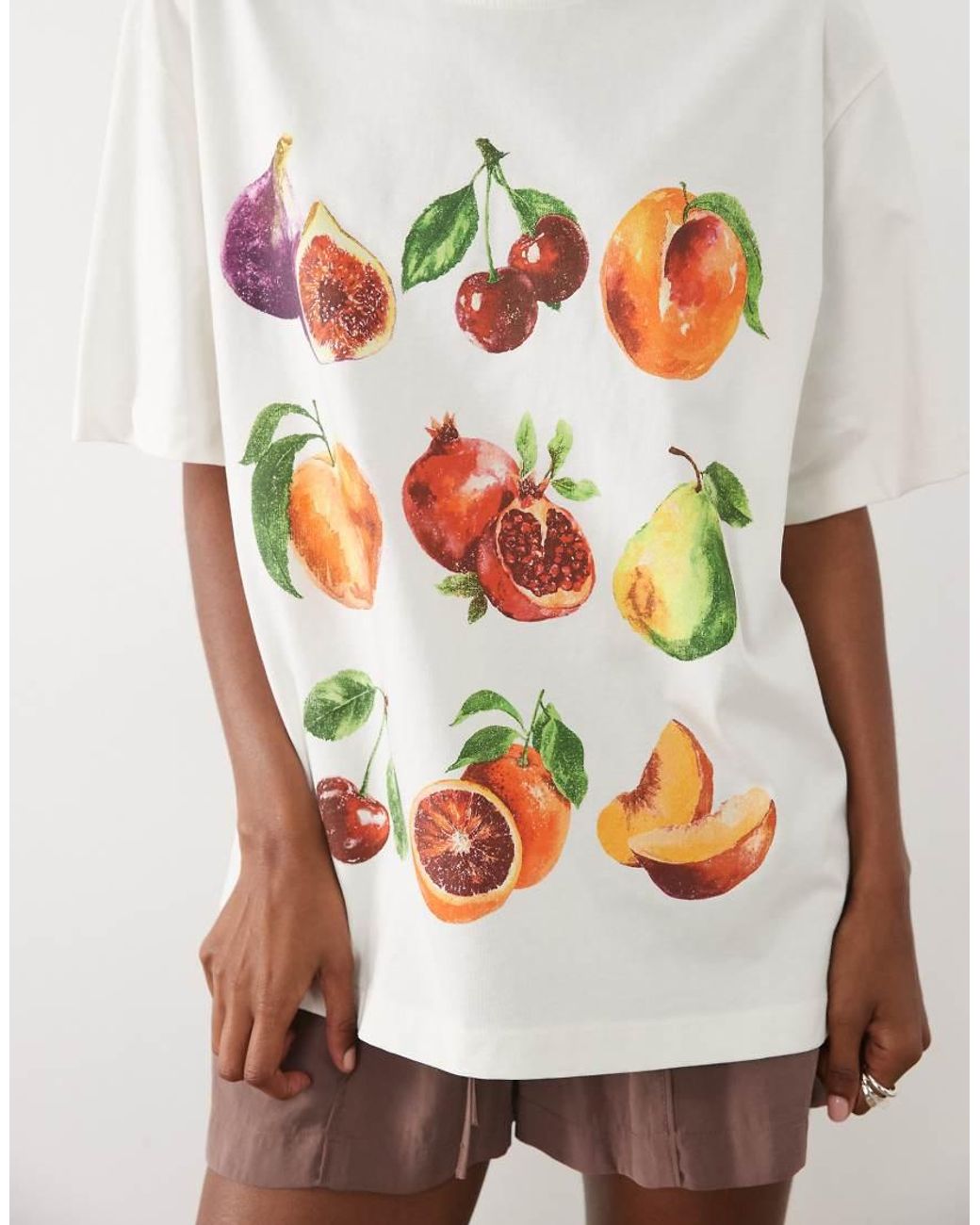 ASOS Multicolor Oversized T-shirt With Painted Fruit Graphic