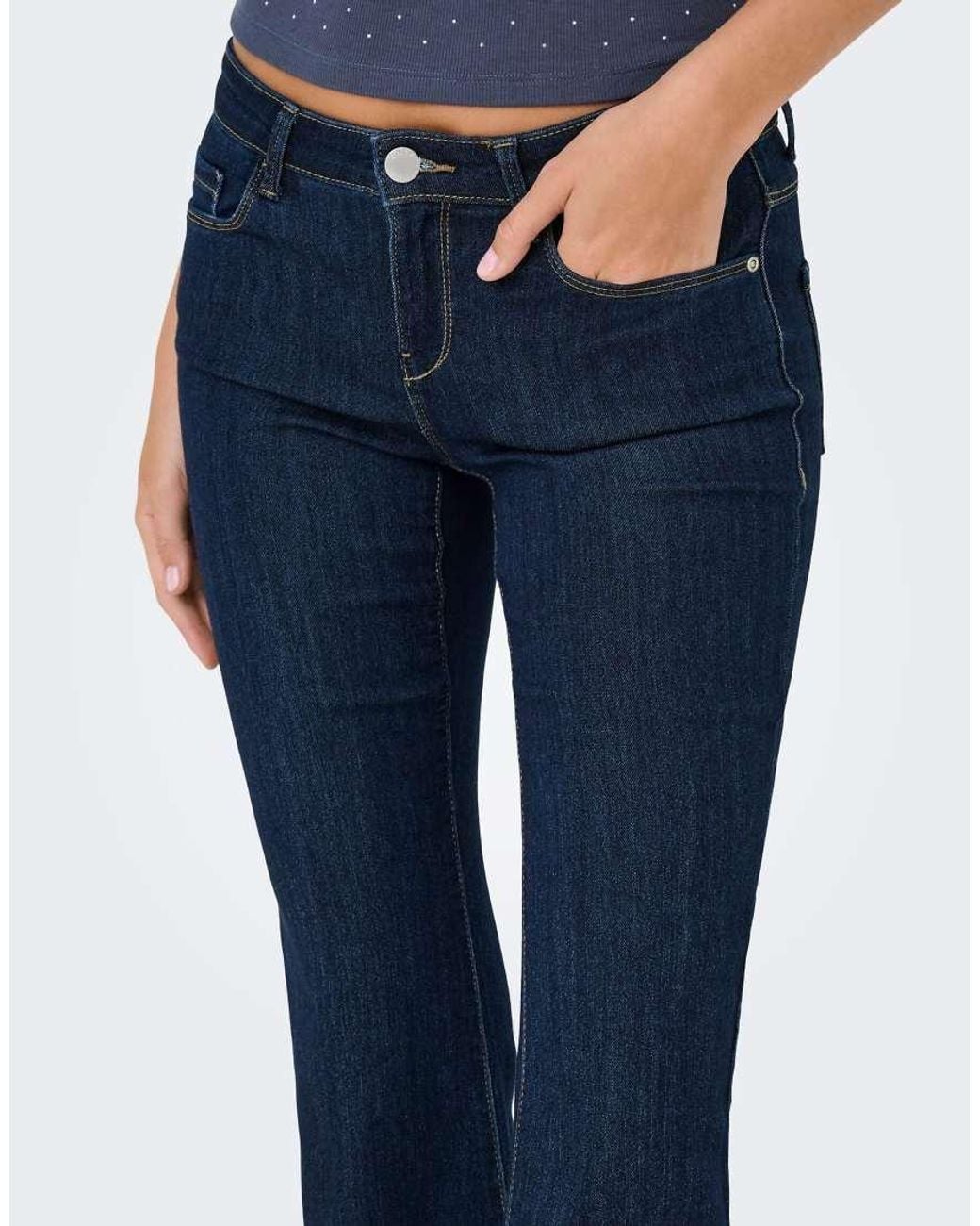 ONLY Blue Retro Flared Fit Jeans
