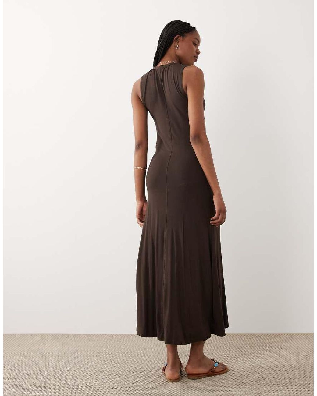 JDY Tall Brown Sleeveless Midaxi Dress