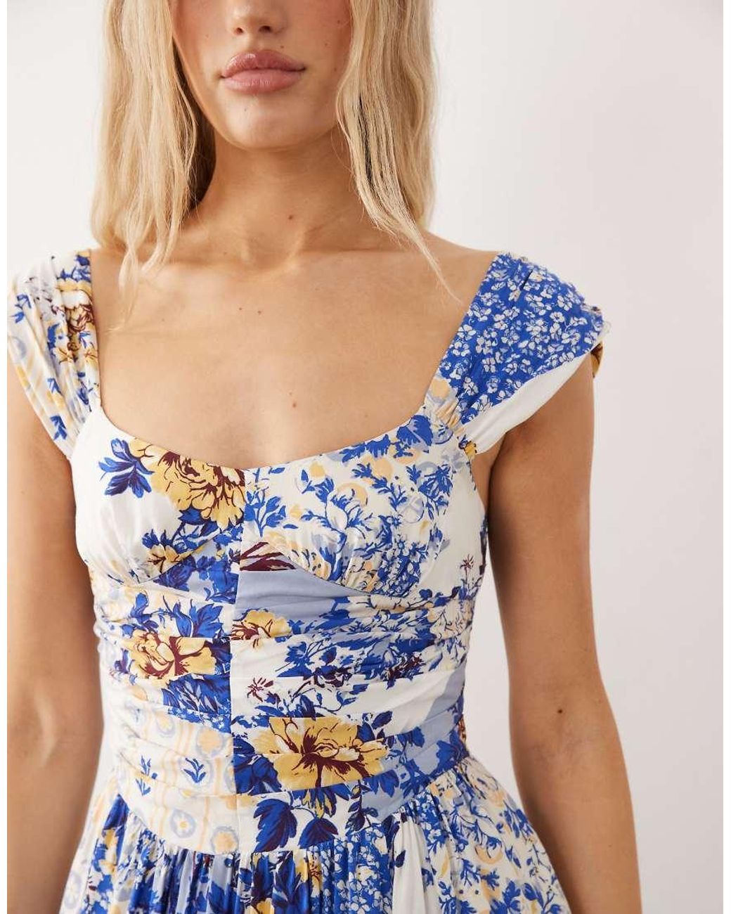 Free People White Corset Style Drop Waist Maxi Dress