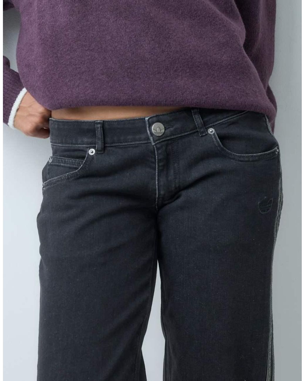 Adidas Originals Blue Sst Low Rise Flared Leg Denim Pant