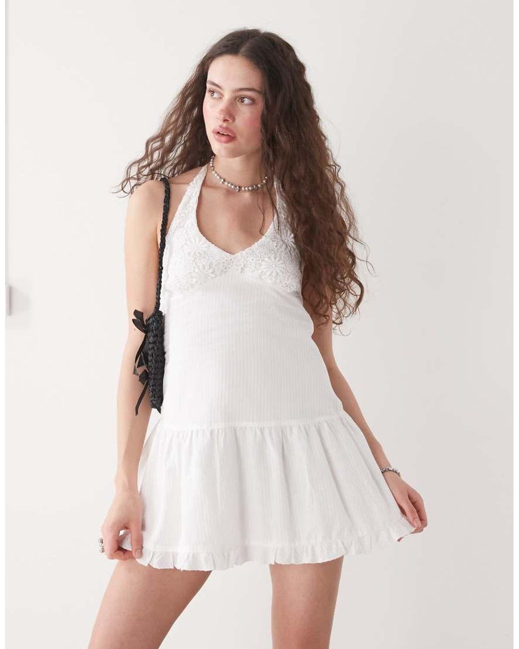 white christmas dresses TALK ABOUT ME CROCHET MAXI DRESS – AKIRA main image 0