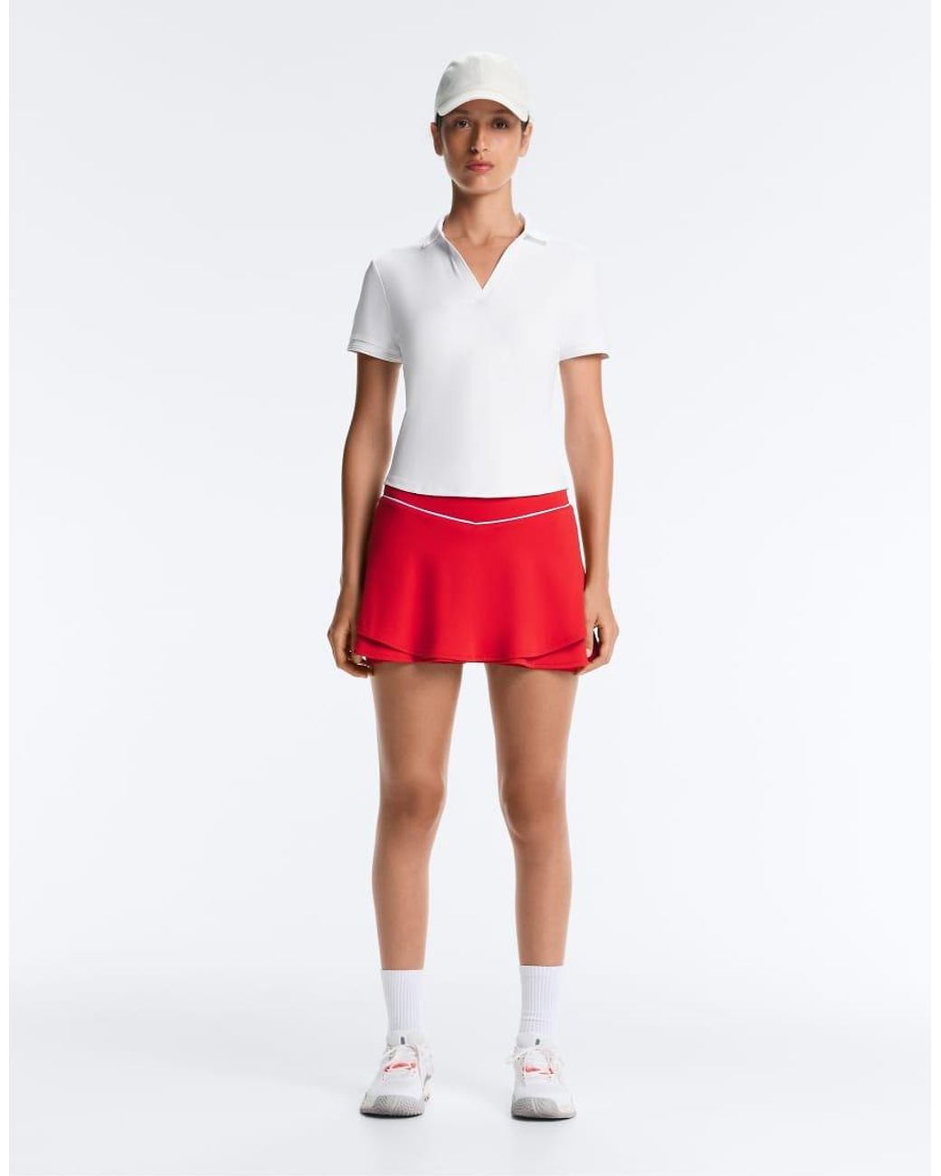 Oysho Red Comfortlux High-Rise Piping Mini Skirt