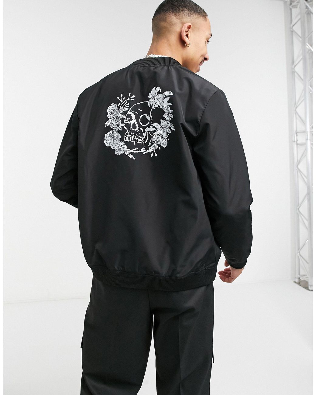 Bolongaro Trevor Synthetic Back Print Bomber Jacket in Black for 