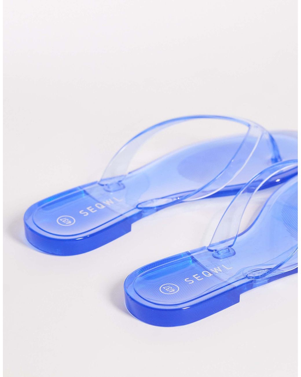 SEQWL Blue Jelly Flip Flops