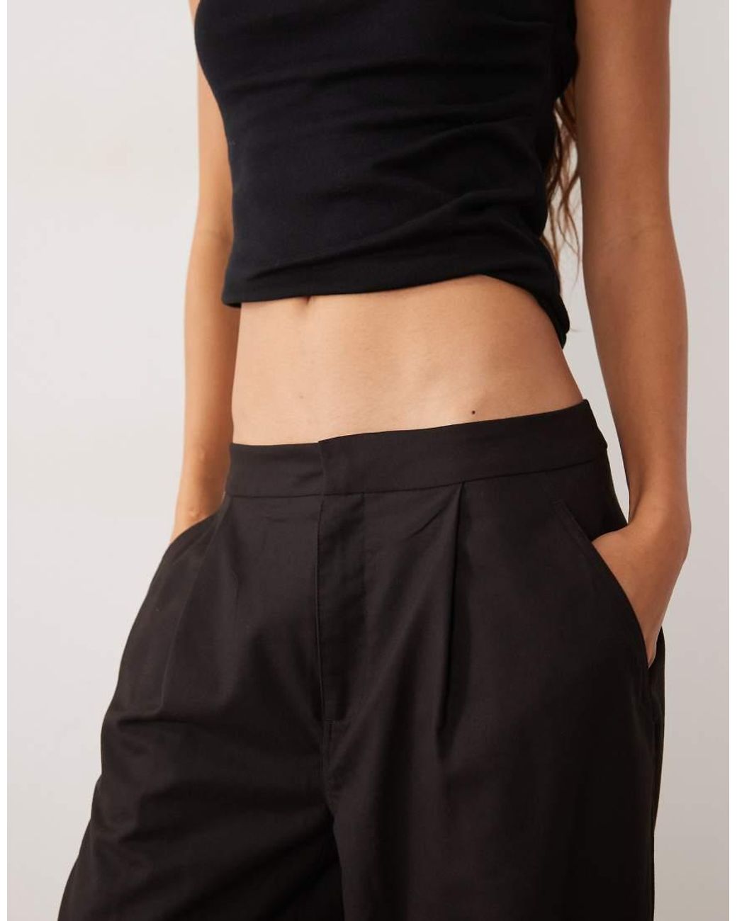 Mango Black Cuffed Trouser