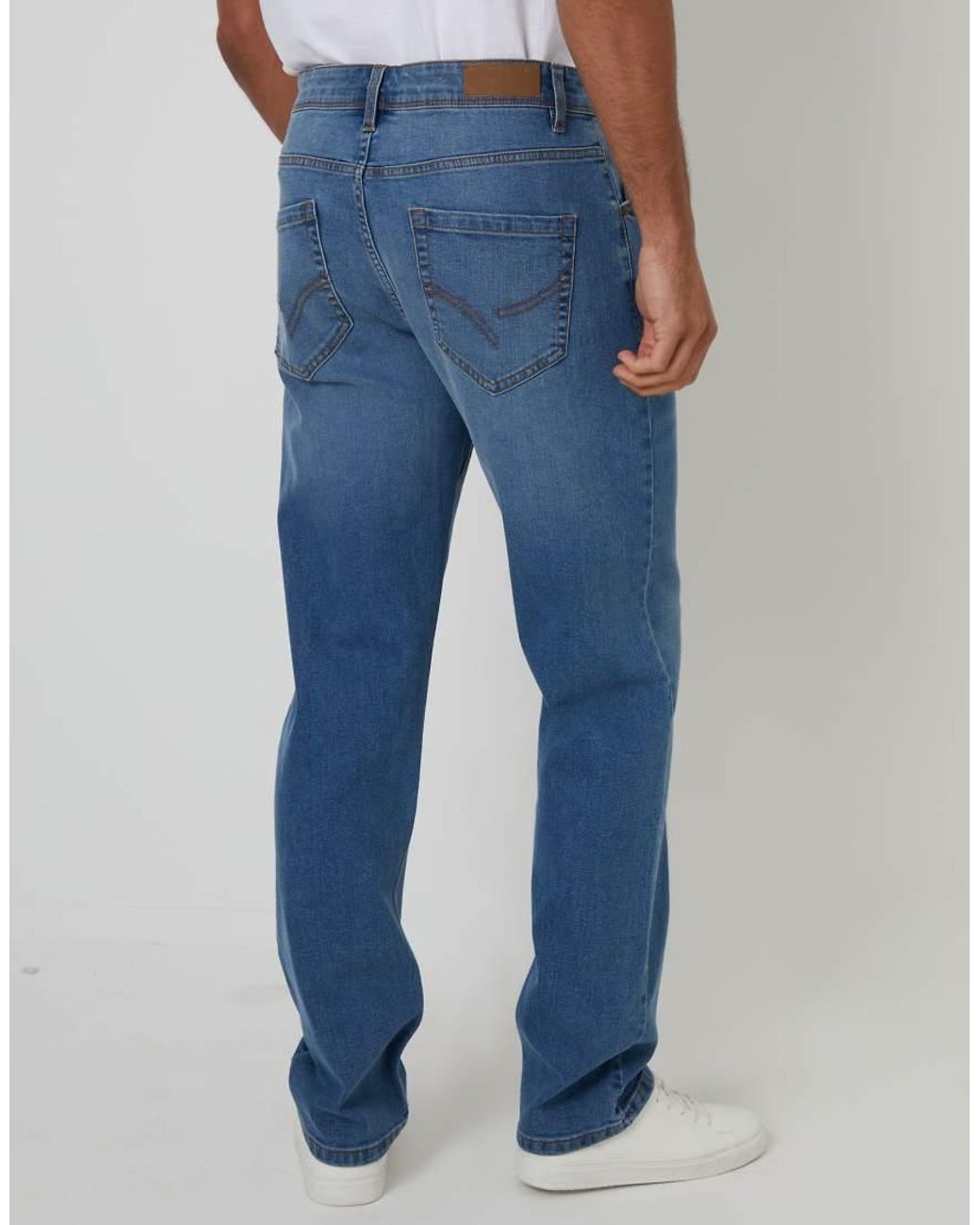 Threadbare Blue Straight Fit Jeans With Stretch for men