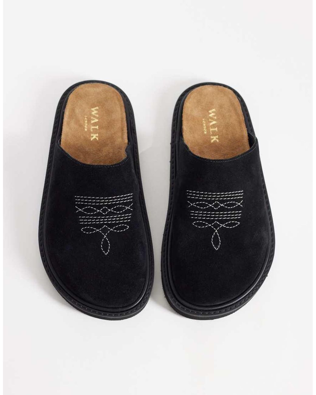 Walk London Black Holly Western Mule