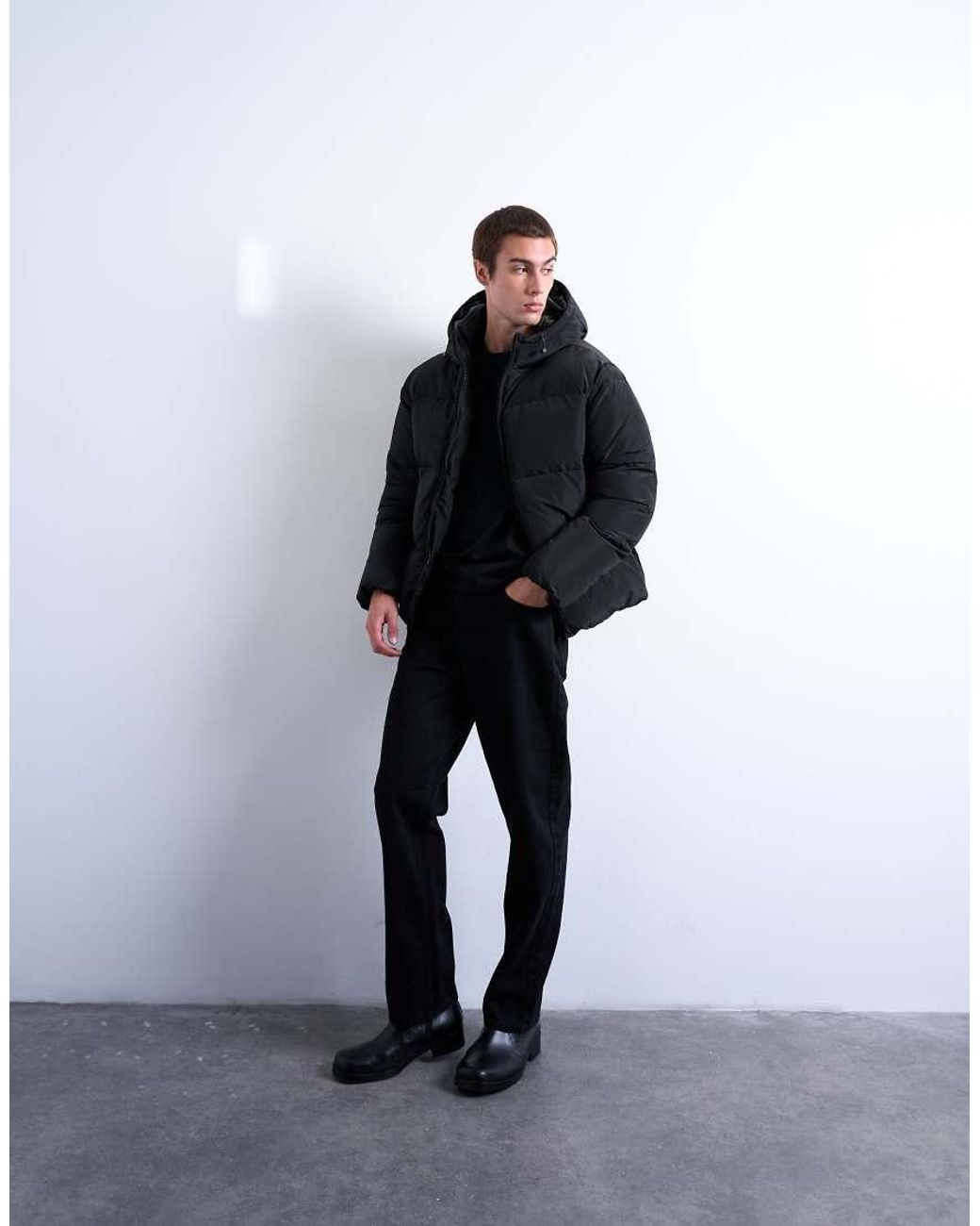 Topman Gewatteerd Jack Met Textuur in het Black voor heren