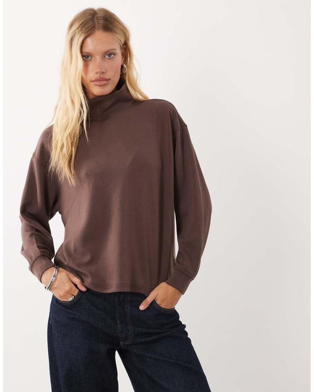 New Look Brown Premium Funnel Neck Sweater