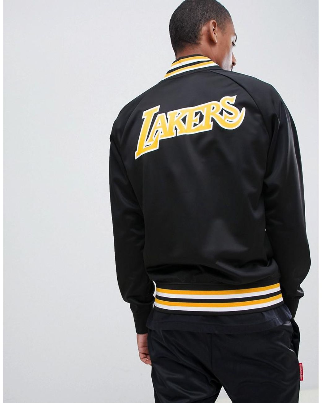 lakers warm up jacket black