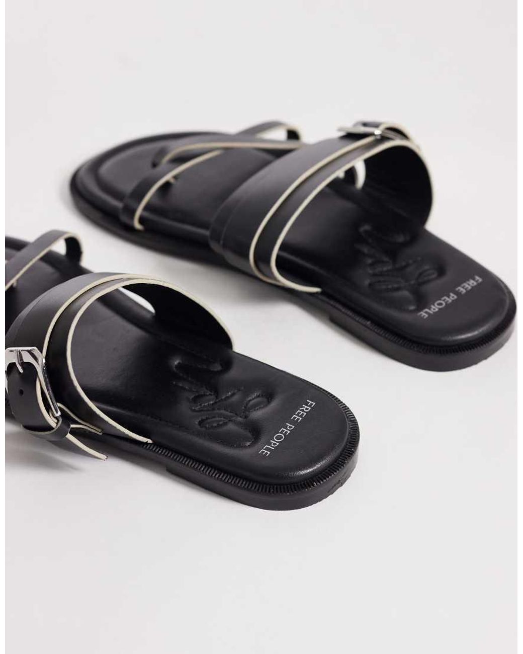 Free People Black Belted Cross Strap Sandal