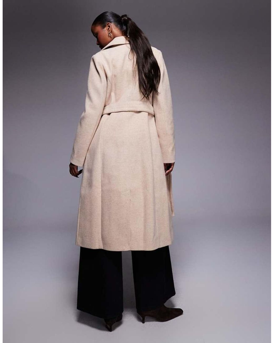 Forever New Natural Formal Wrap Coat