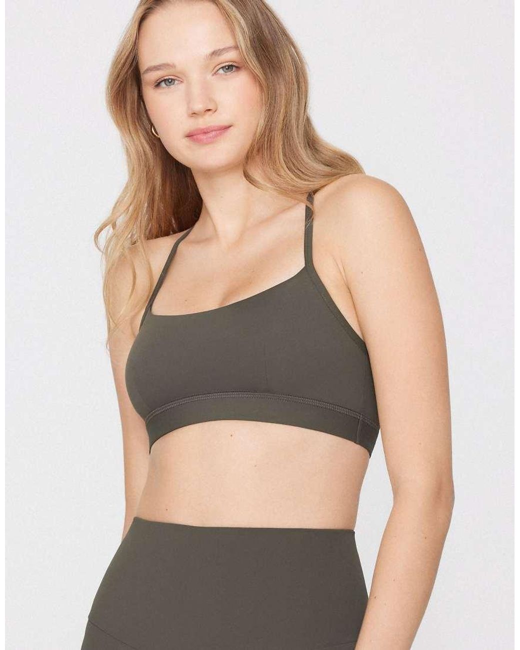 Tezenis Green Spaghetti Strap Padded Short Sport Top