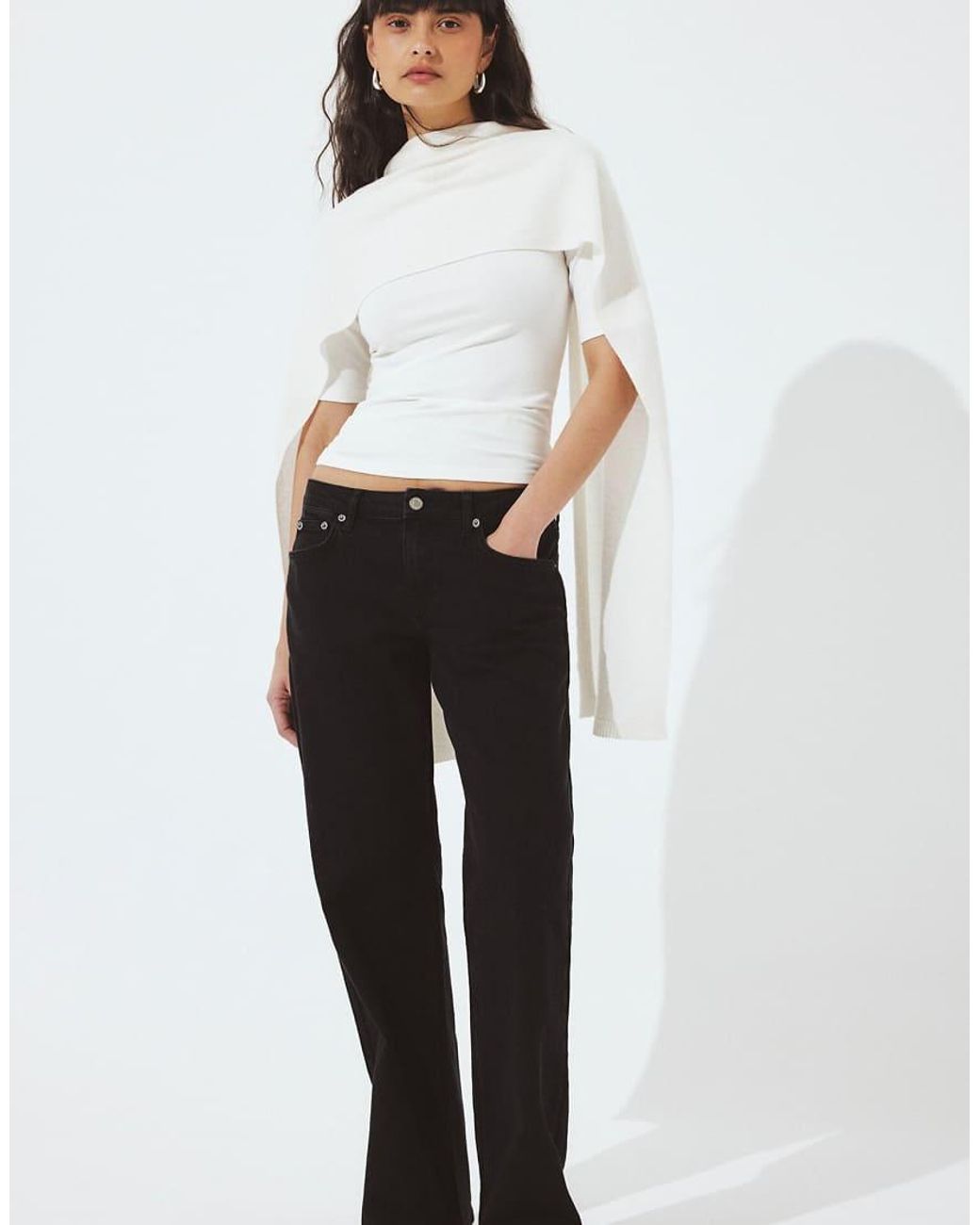 NA-KD White Lane Low Waist Jeans
