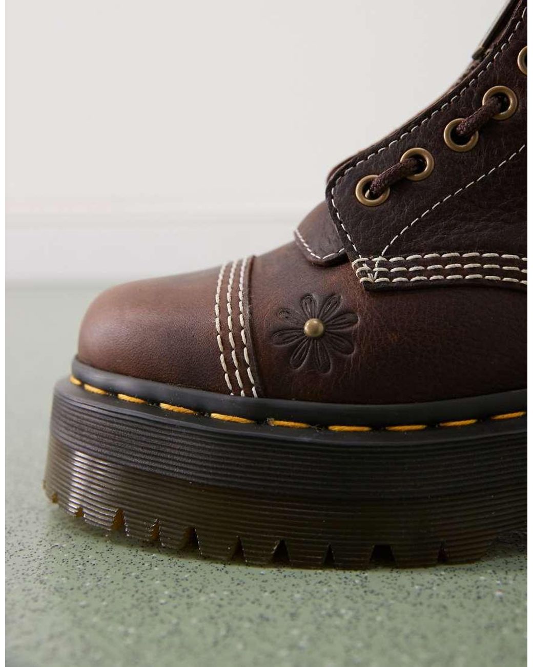 Dr. Martens Brown Sinclair Embossed Floral Boot