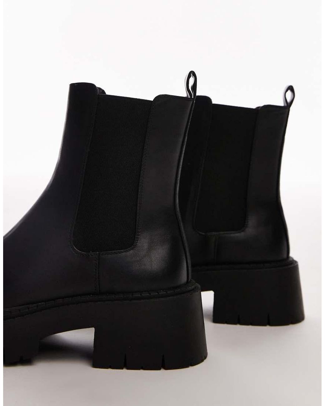 TOPSHOP Black Lucas Chunky Chelsea Boots