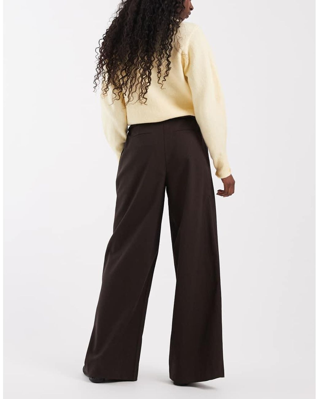 ASOS White Tailored Fold Over Waist Pants