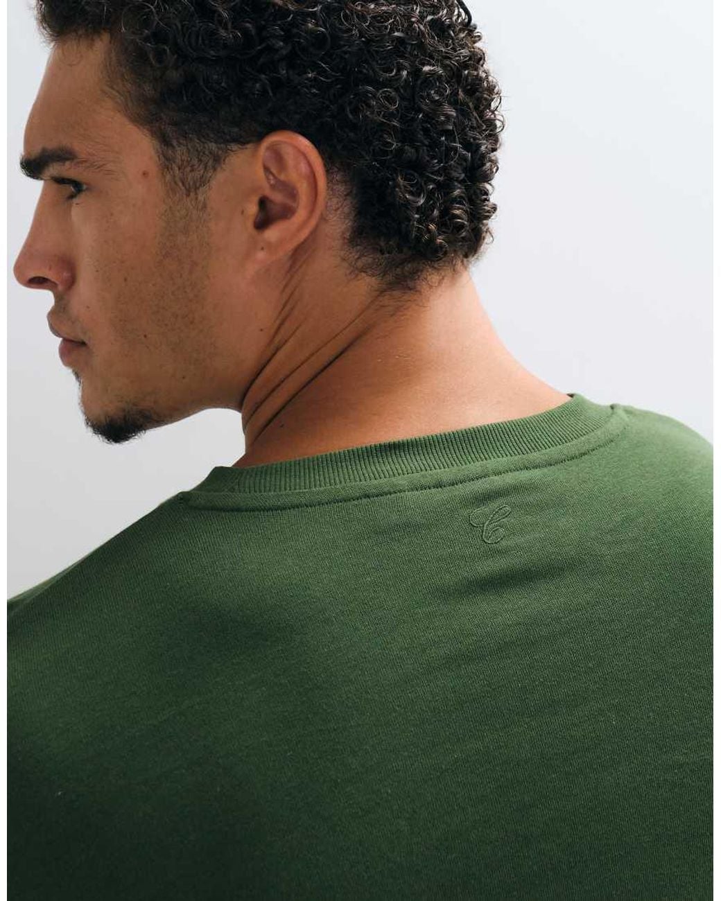 Collusion Green Oversized Heavyweight Long Sleeve Skate T-shirt for men
