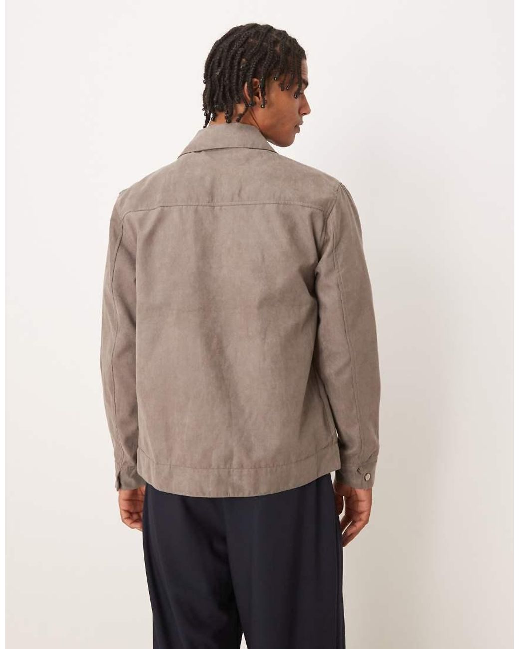 Brave Soul Natural Faux Suede Patch Pocket Jacket for men