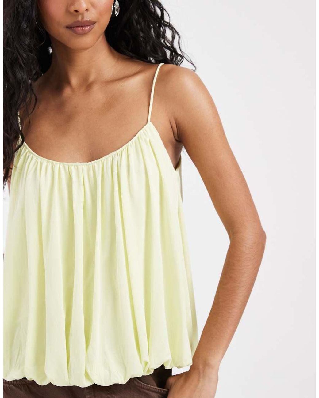 ASOS Green Strappy Bubble Hem Top