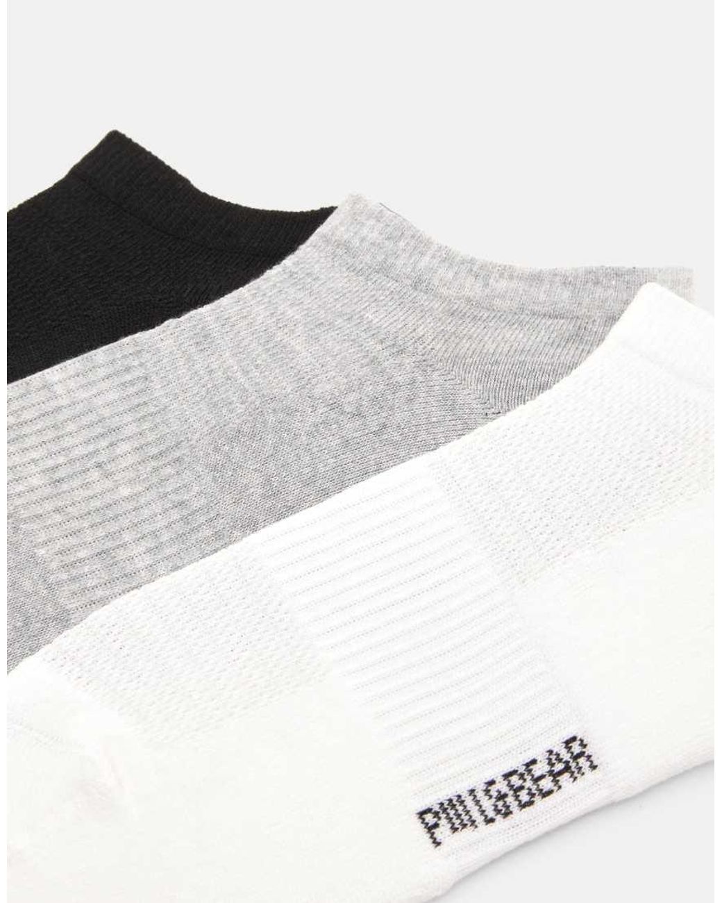 Pull&Bear White Pack Of 3 Ankle Socks for men