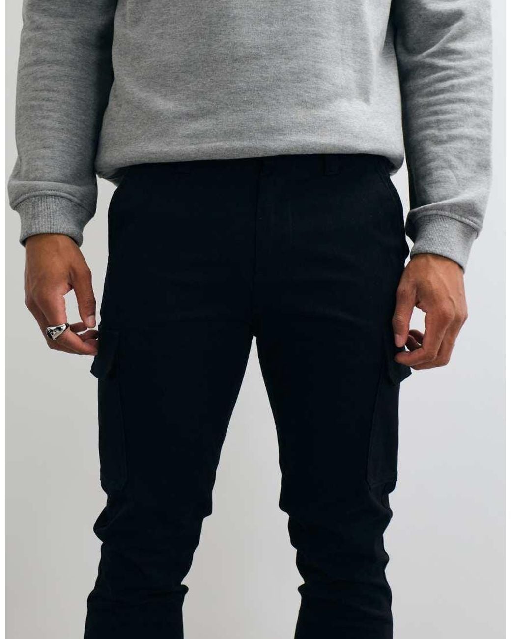 ASOS Gray Skinny Cargo Trousers for men