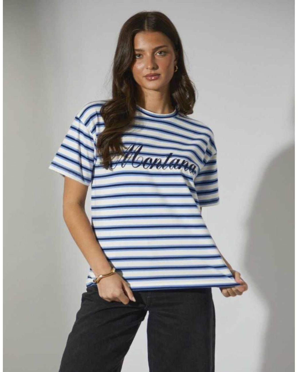 South Beach Blue Montana Stripe Tee