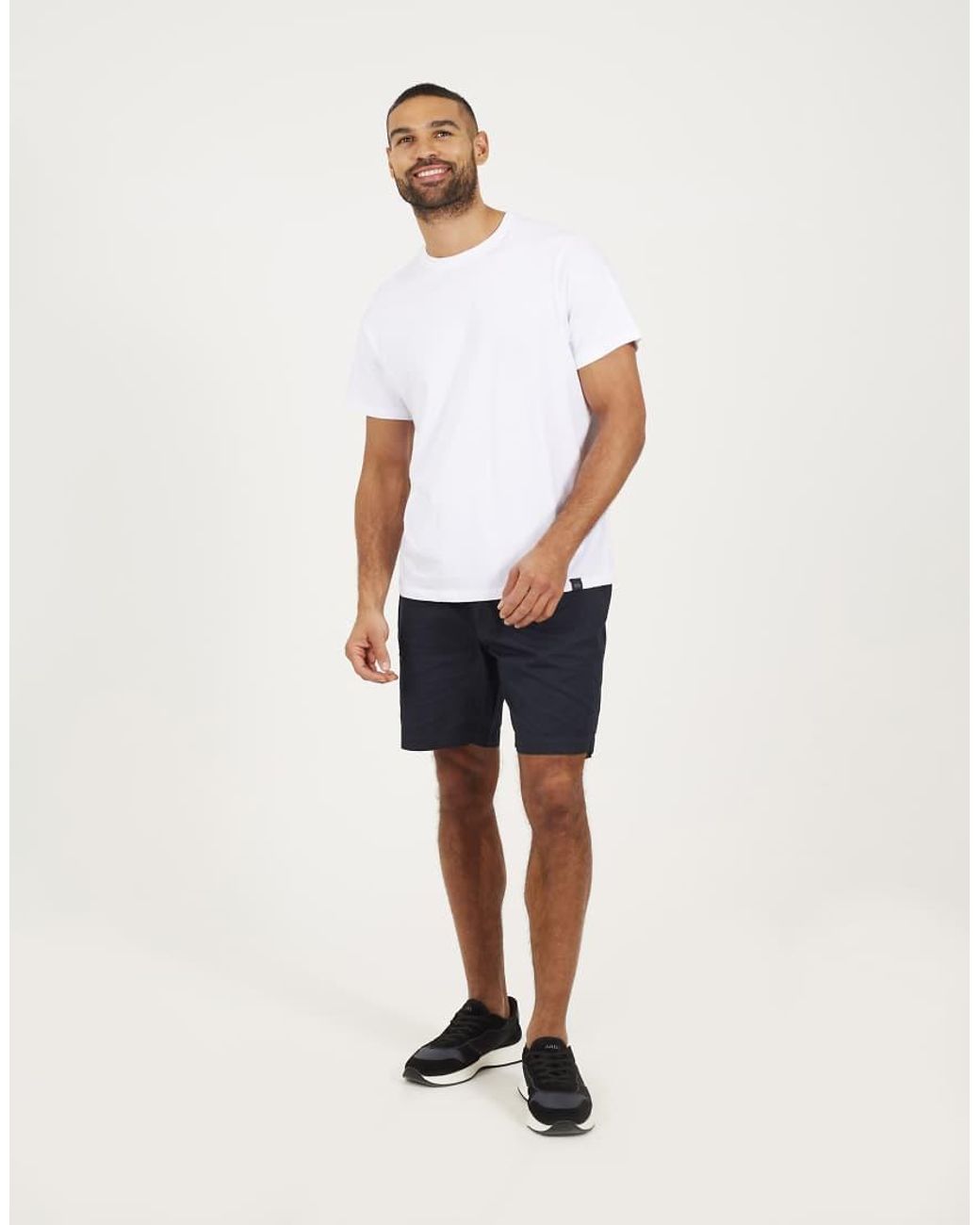 Brave Soul Blue Cotton Elasticated Waist Drawstring Shorts for men