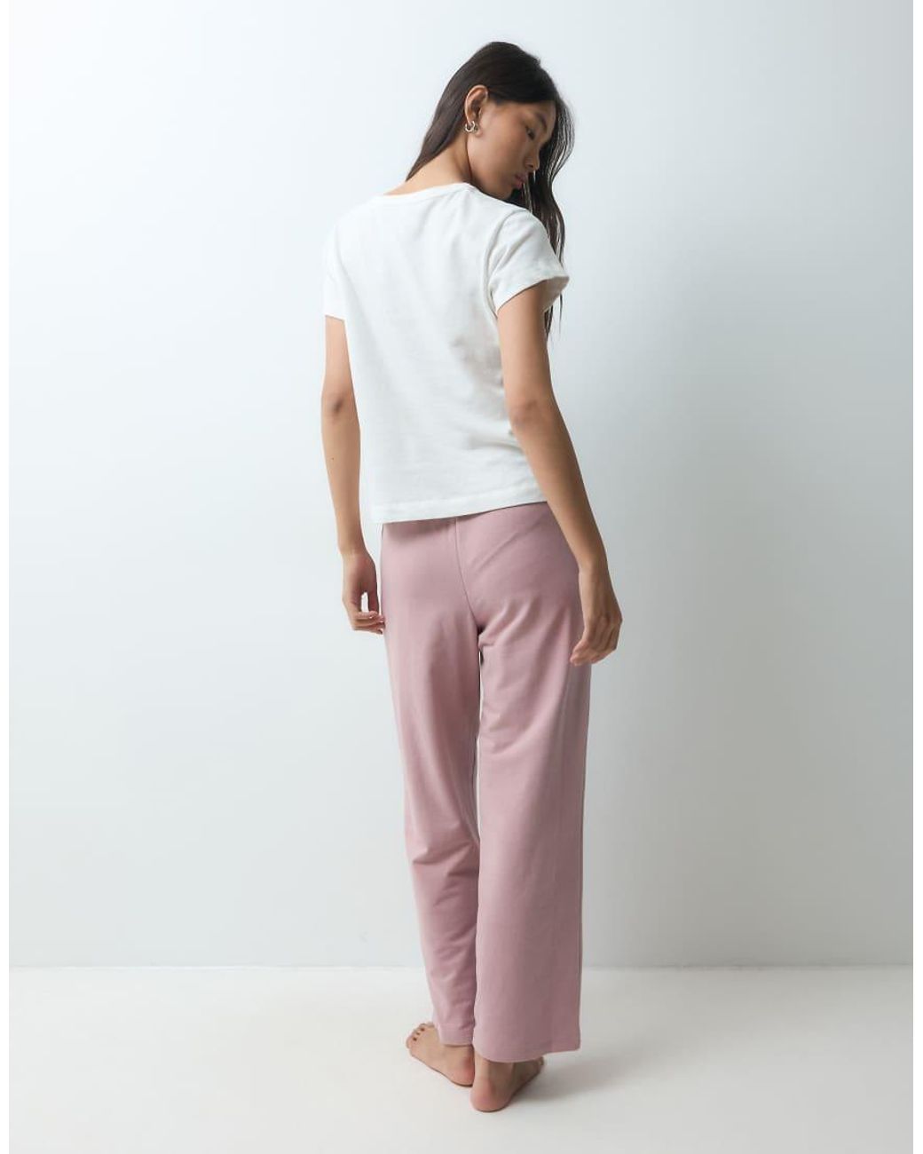 Lacoste Purple Wide Leg Lounge Pants