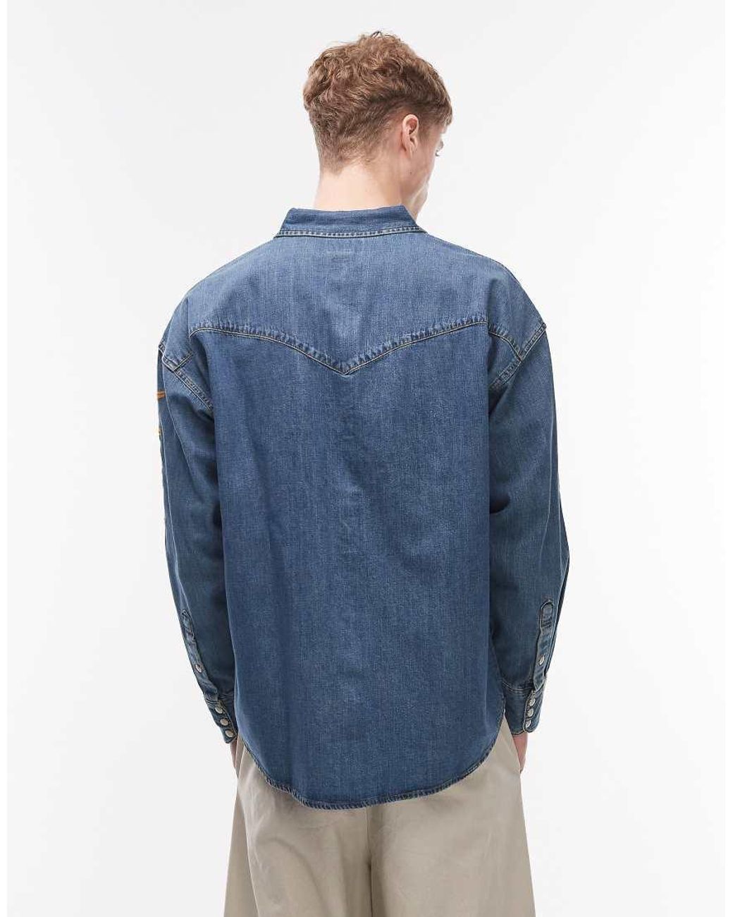 Wrangler Blue Western Shirt for men