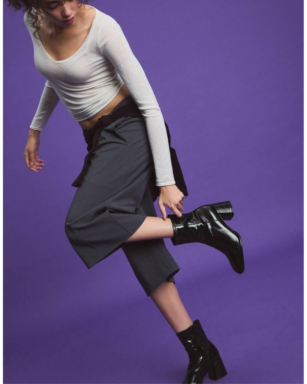 Stradivarius Black Basic Mid-heel Ankle Boots