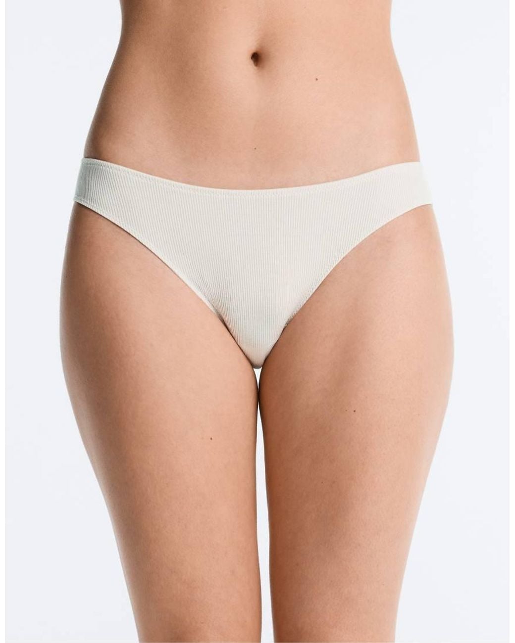 Oysho Blue 5 Cotton Rib U-cut Classic Briefs