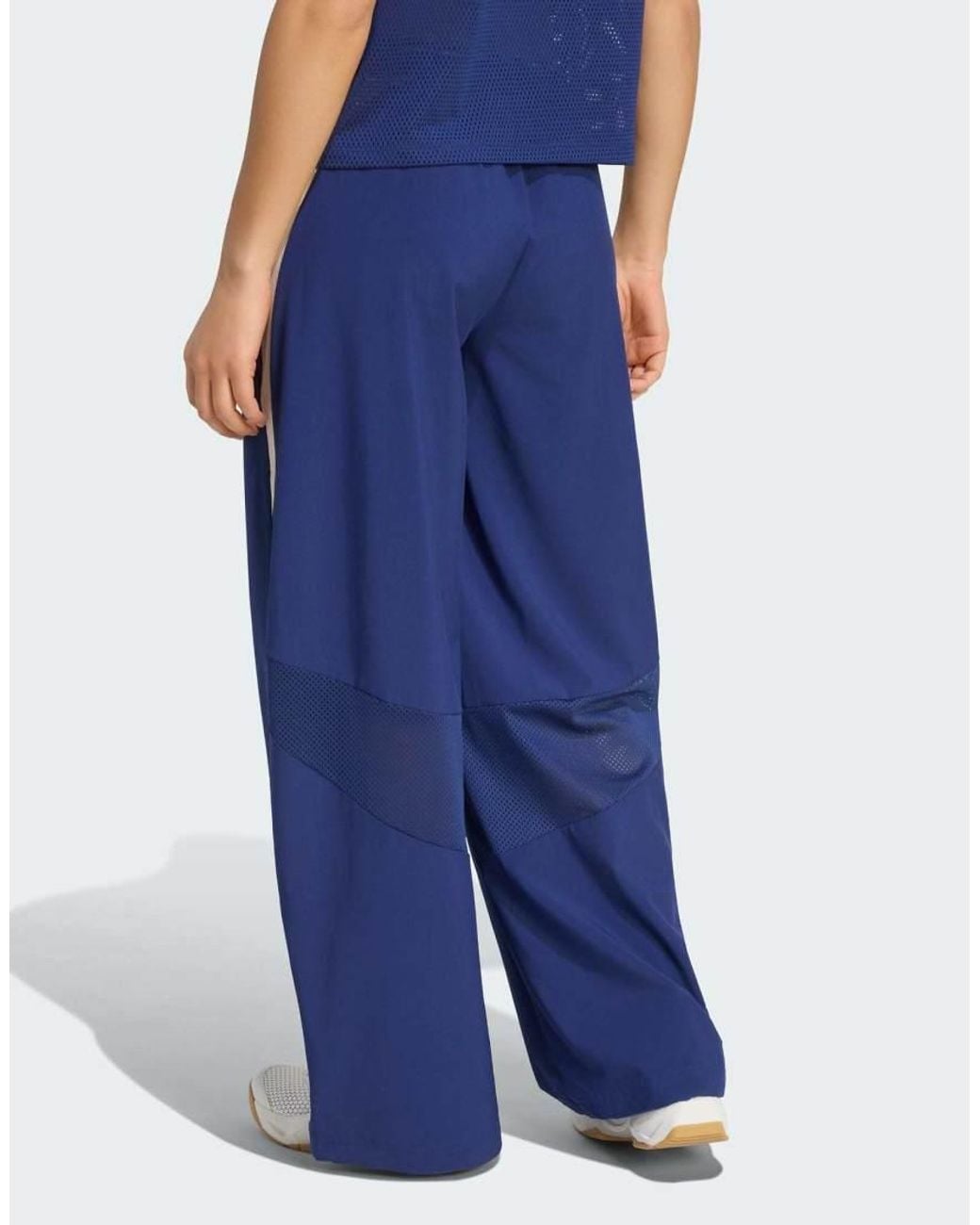 Adidas Originals Blue Hyperglam Color Block Wide Woven Pants