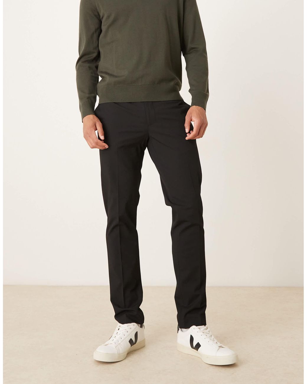 Pantalon ajusté Mango pour homme en coloris Black