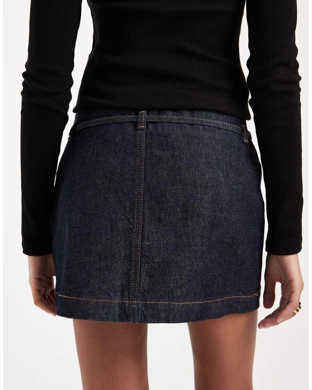 ASOS Black Micro Mini Denim Skirt With Belt