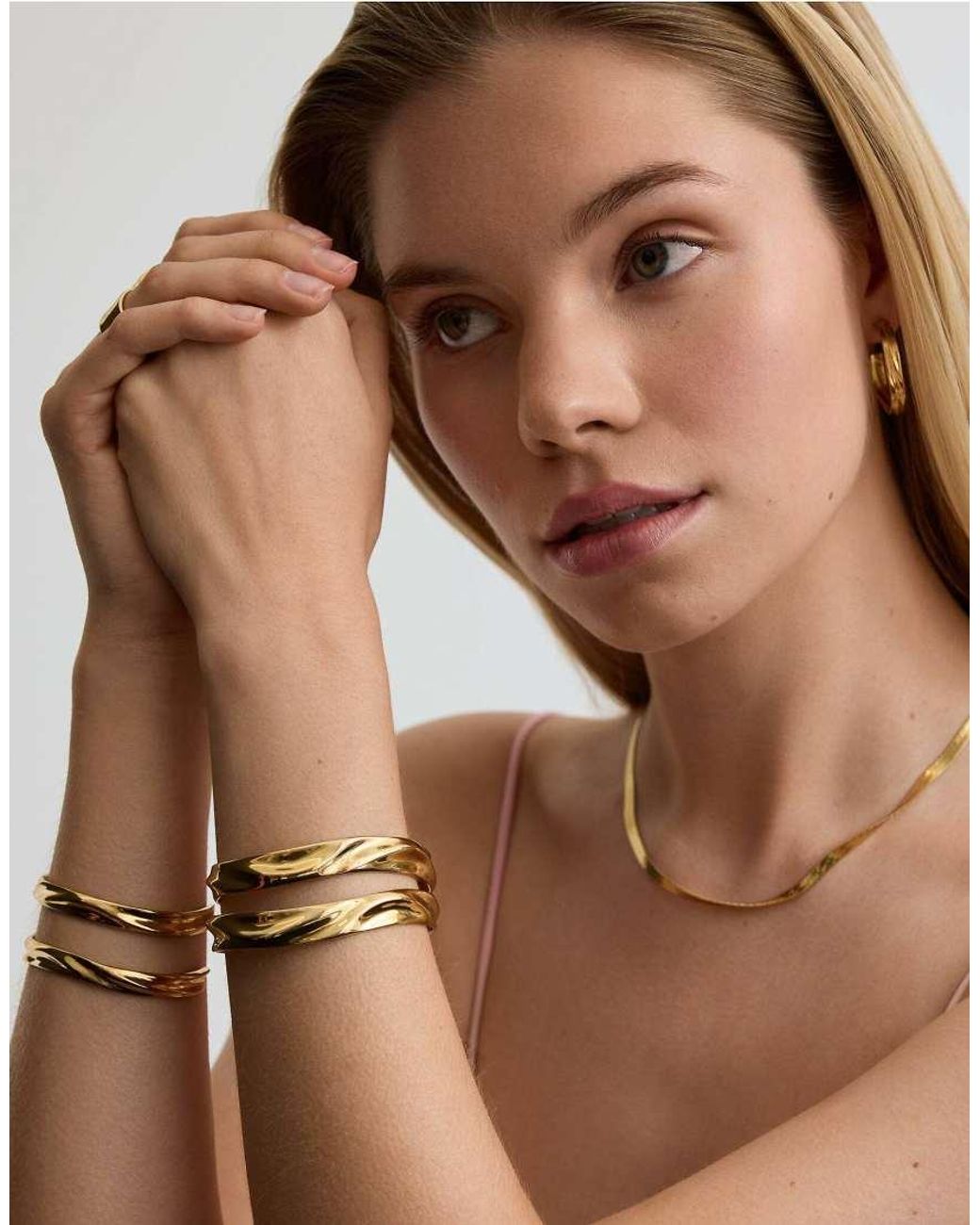 D.Louise Metallic Waterproof Molten Bangle Classic – Tarnish-Free