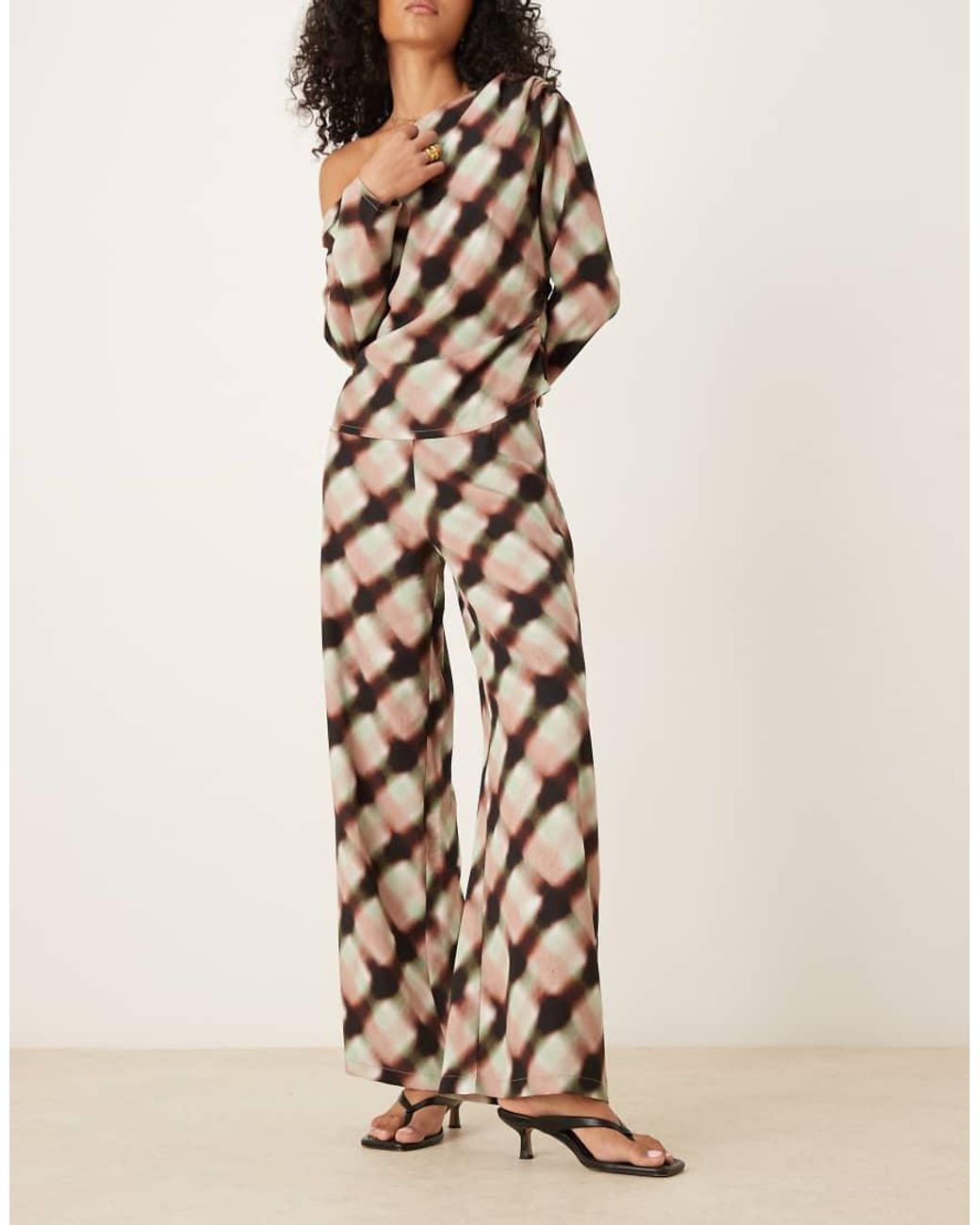 ASOS Natural Soft Clean Front Wide Leg Pants