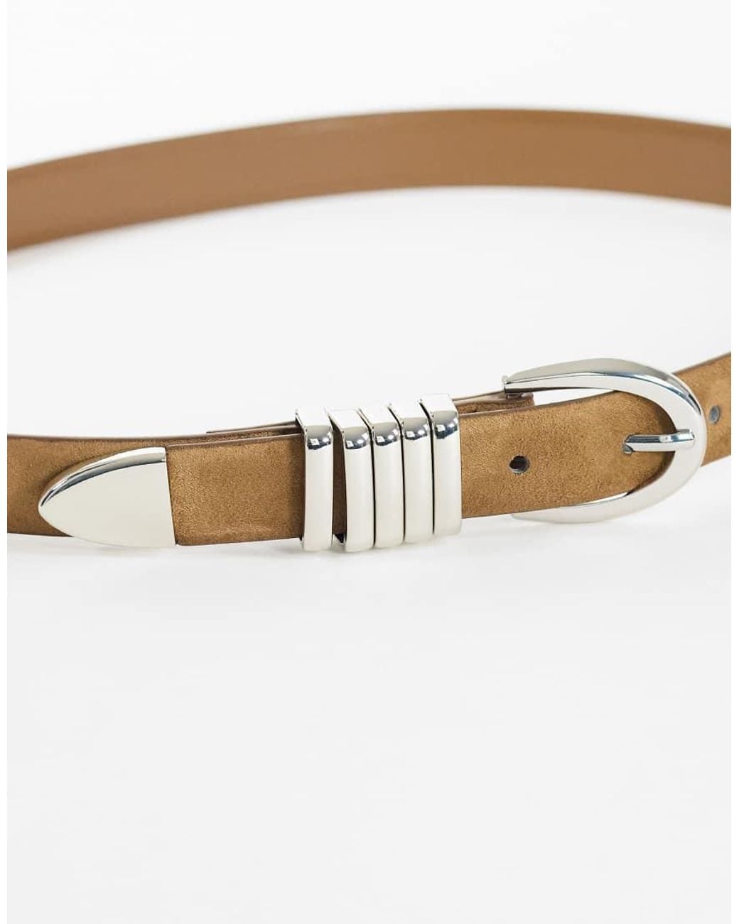 TOPSHOP Natural Bobbi Suedette Multi Keeper Belt