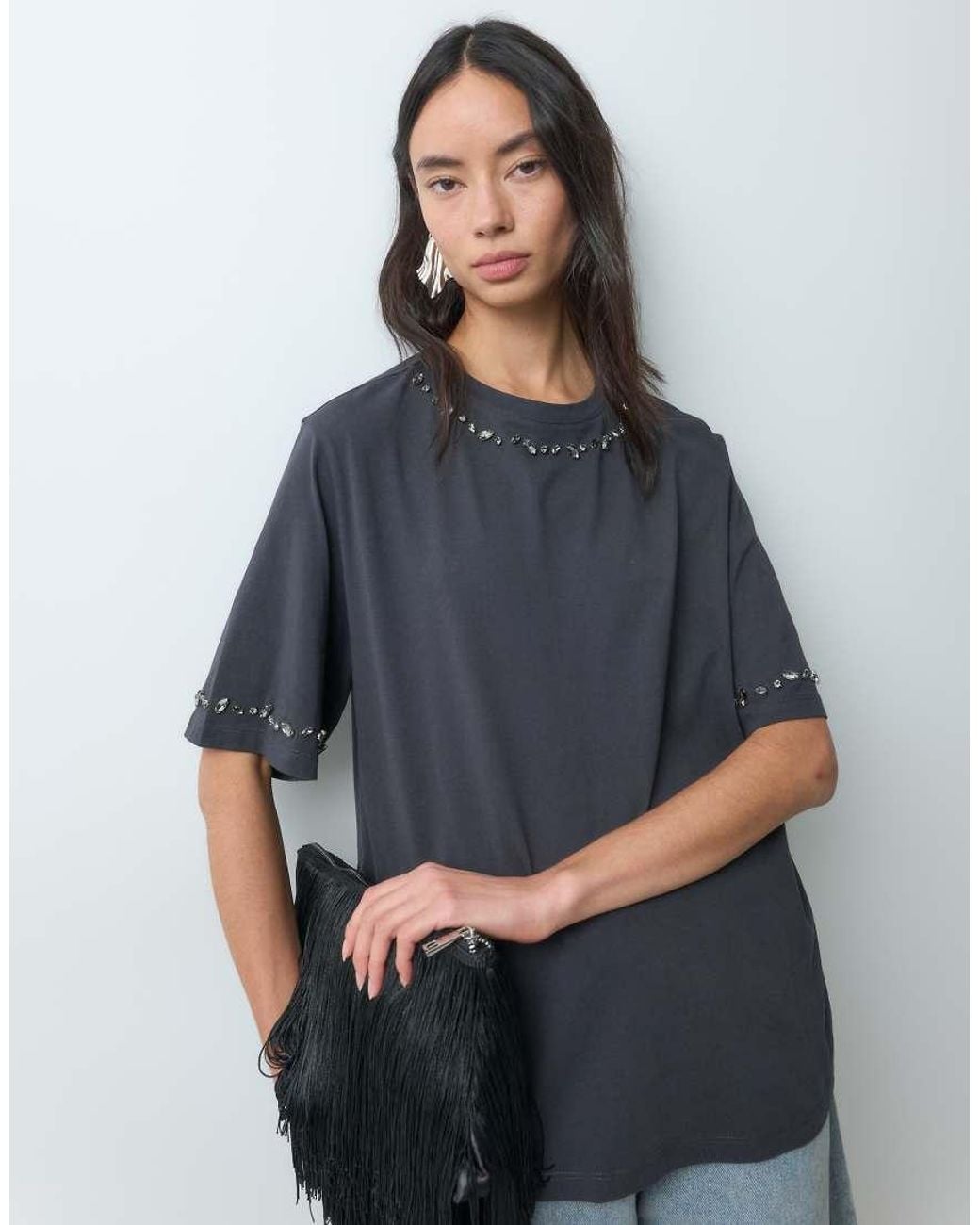 Noisy May Blue Rhinestone T-Shirt
