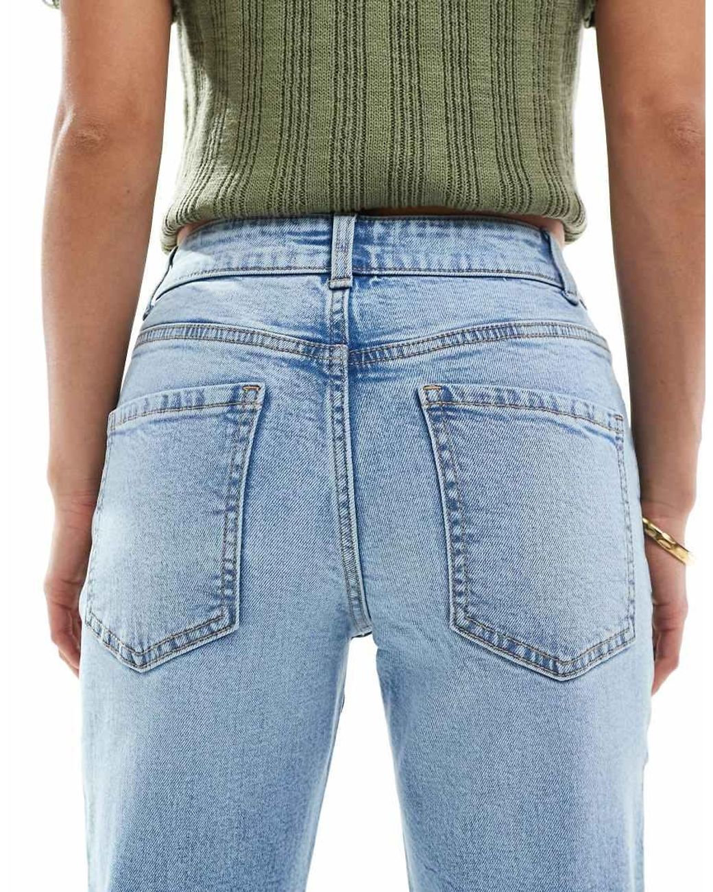 ASOS Blue Asos Design Petite Slim Fit Mom Jeans
