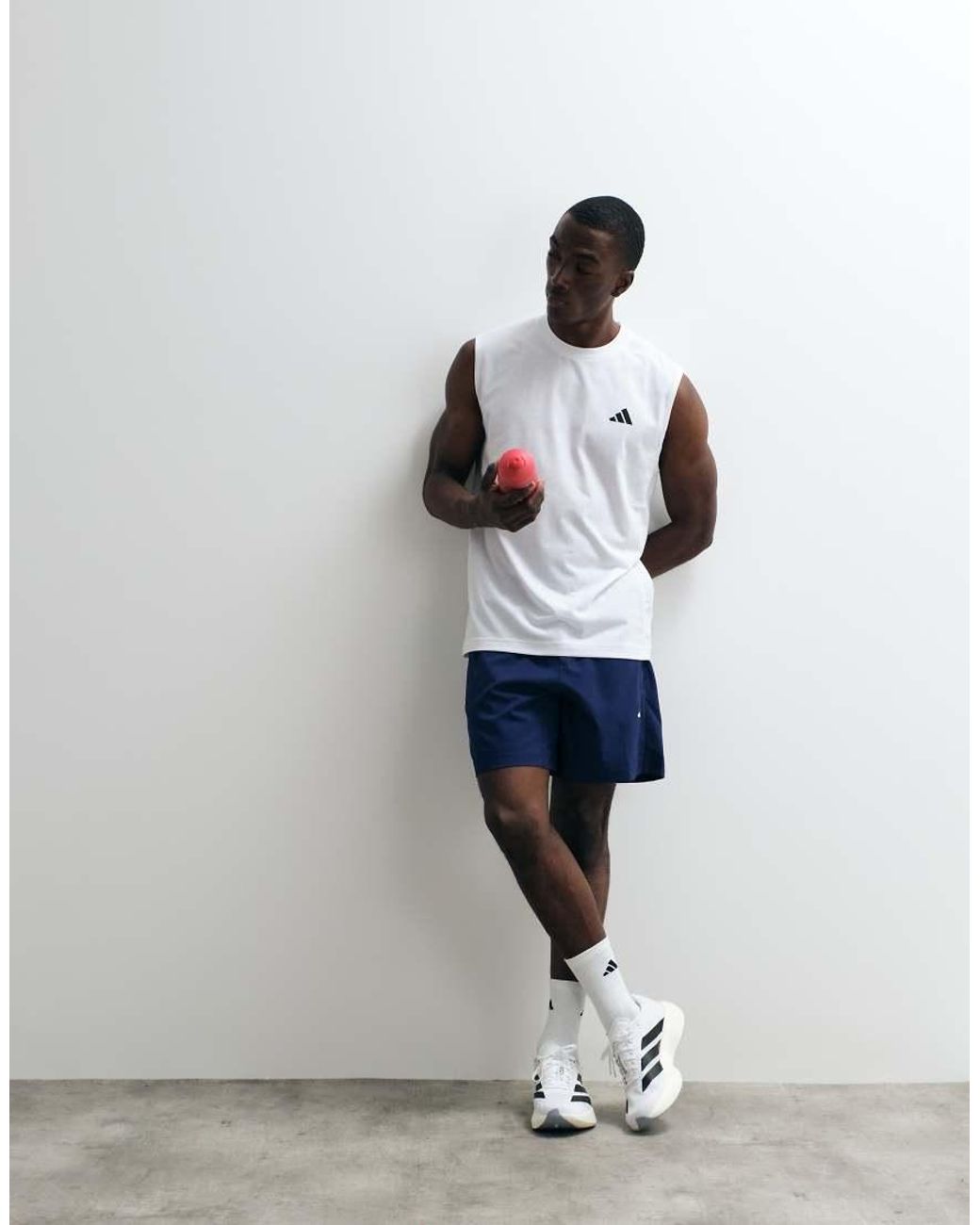 Adidas Originals White Workout Essentials Feelready Sleeveless T-Shirt for men