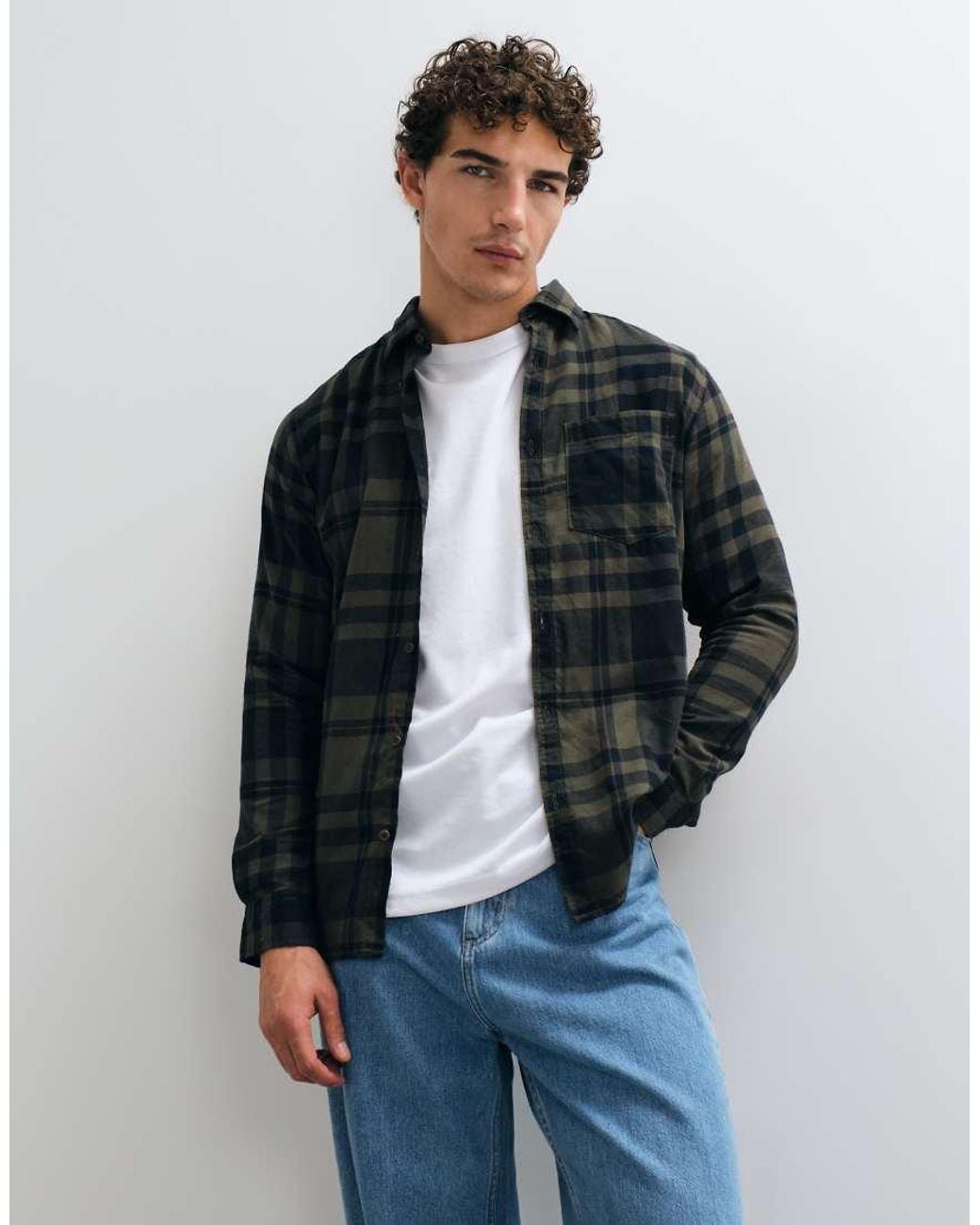 Jack & Jones Blue Flannel Check Shirt for men