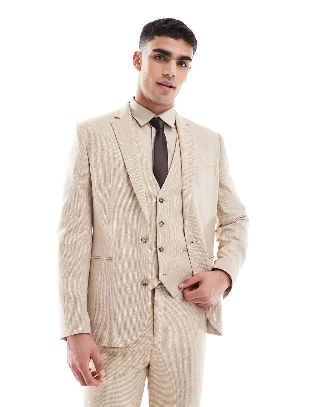 ASOS Natural Slim Suit Jacket for men