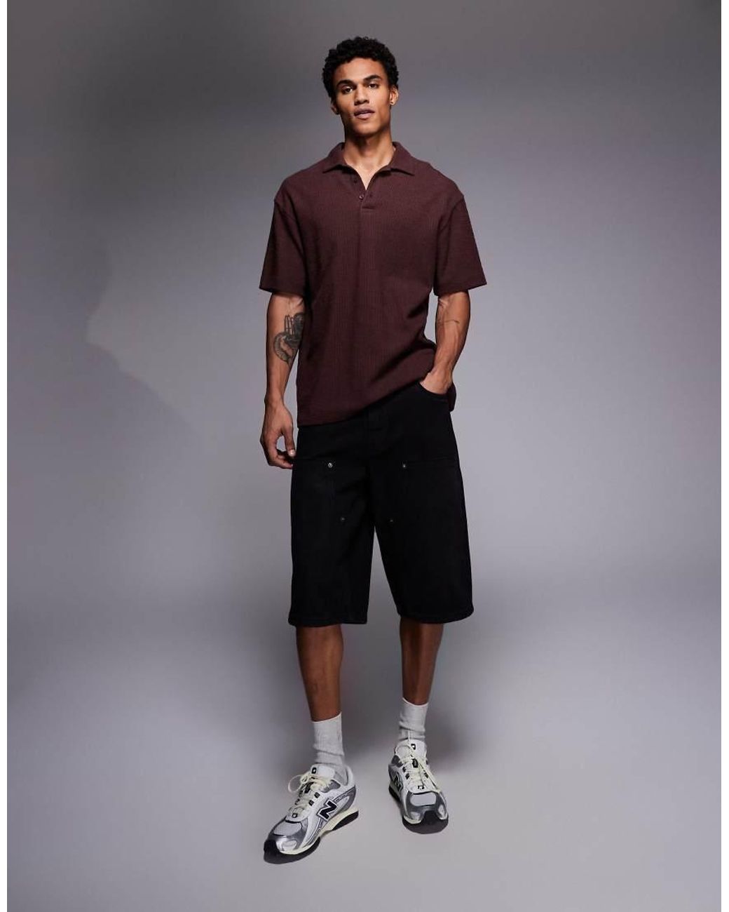 Good For Nothing Blue baggy Denim Jorts for men