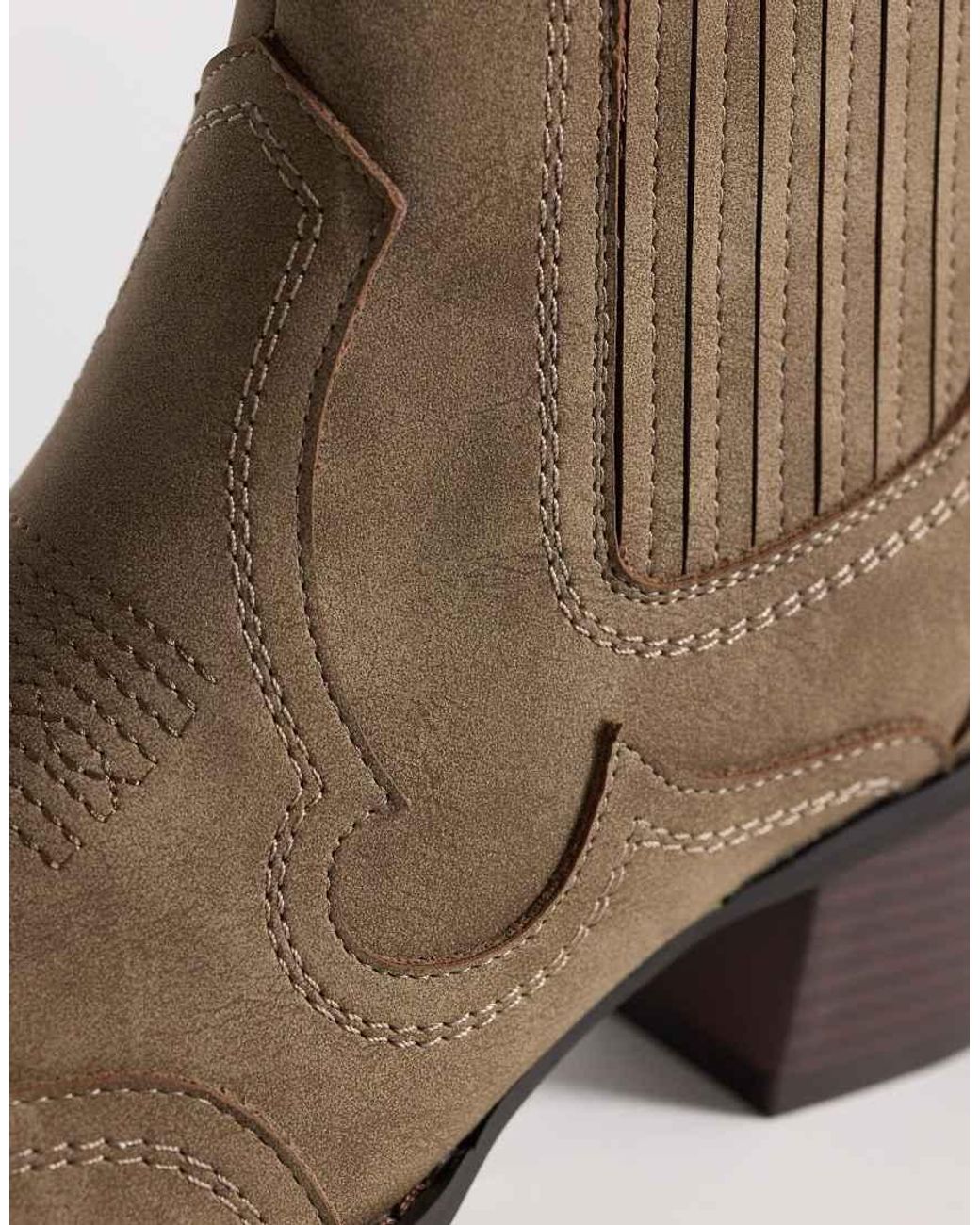 ASOS Brown Cowboy Chelsea Boots for men
