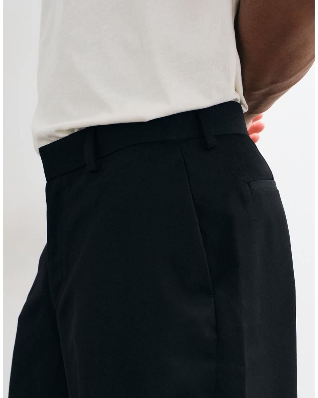 ASOS Black Tailored Barrel Pants for men