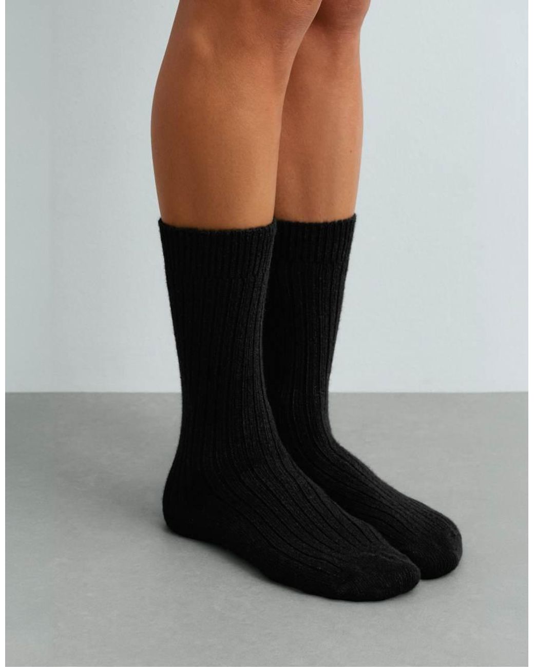 Oysho Black Cashmere 18% Classic Socks