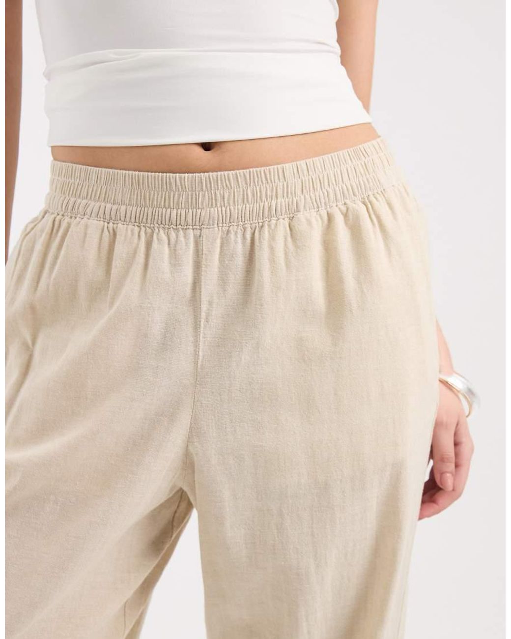 JJXX Natural Linen Blend Pants