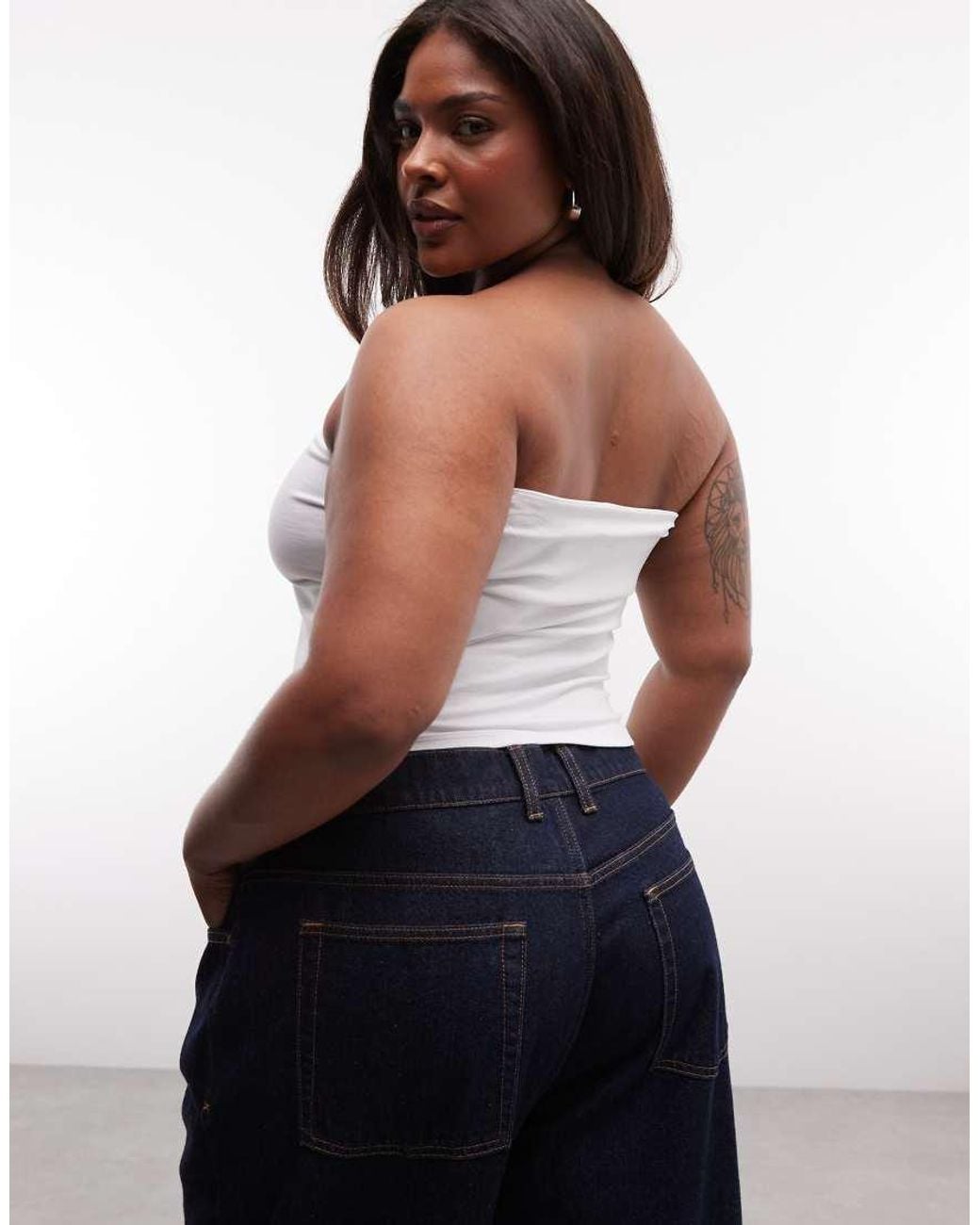 Collusion White Plus Double Layer Bandeau Top